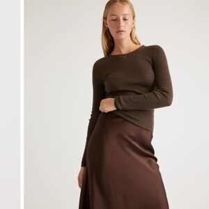 NWOT — Silk Skirt in Rich Brown